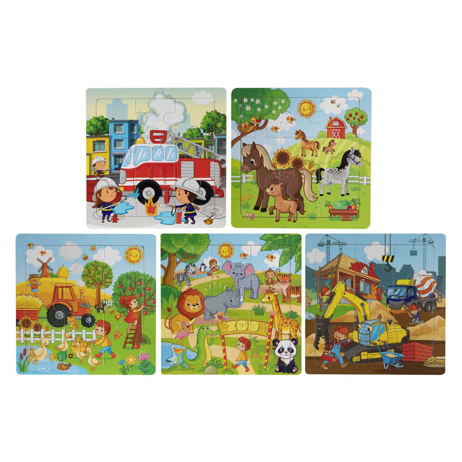 Moxy houten uitdeelpuzzeltjes - 15st.
