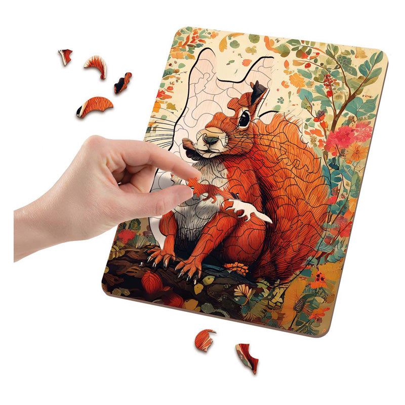 Moxy houten puzzel squirrel unieke vormen, 130pcs