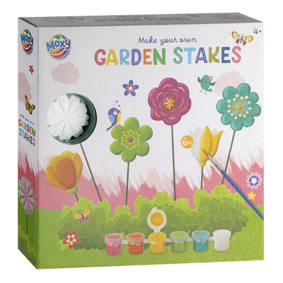 Creative craft group maak-je-eigen tuinprikkers incl. 6 verfkleuren 1 kwast