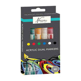 Nassau fine art professionele acrylstiften | 6 verschillende kleuren | doppelmarkers | geschikt voor stenen - schoenen - glas - plastic - hout - kleding - afbeelding 2