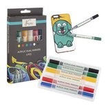 Nassau fine art professionele acrylstiften | 6 verschillende kleuren | doppelmarkers | geschikt voor stenen - schoenen - glas - plastic - hout - kleding - afbeelding 3