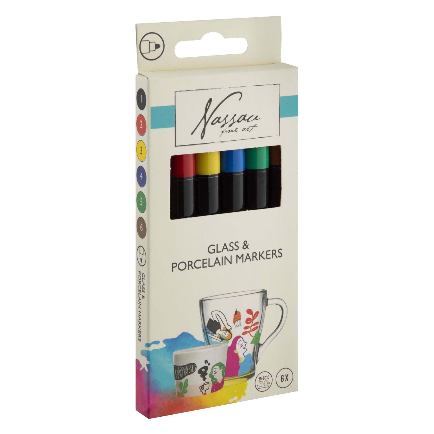 Creative craft group nassau glas- porseleinmarkers - 6st.