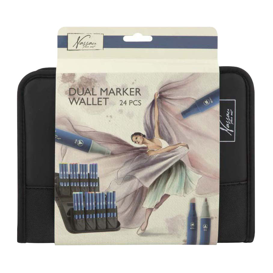 Creative craft group nassau markeretui met 24 ronde dual markers