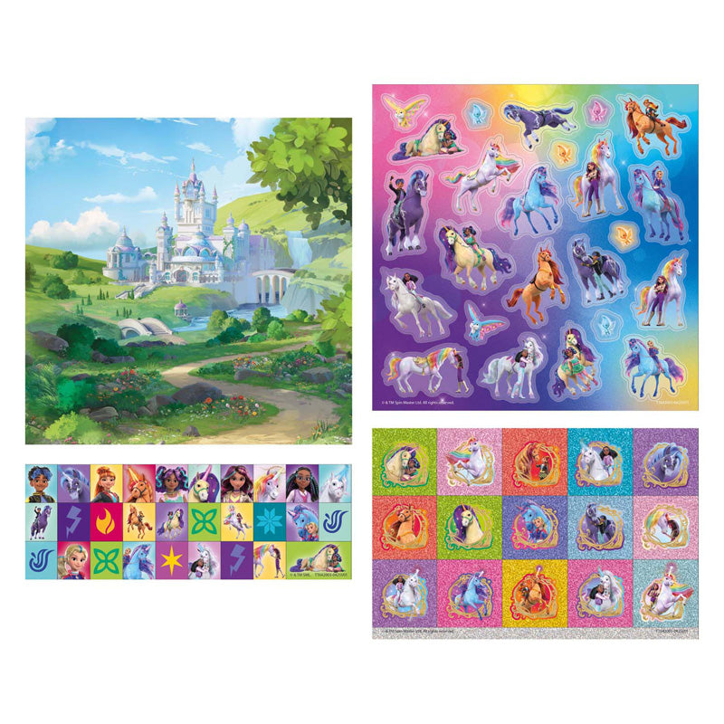 Creative craft group totum unicorn academy stickerset - 3 vellen + 1 achtergrond