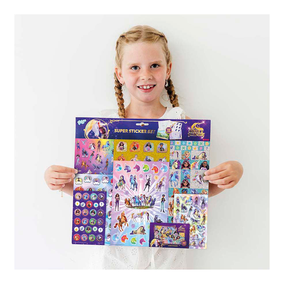 Creative craft group totum unicorn academy super stickerset - 8 vellen