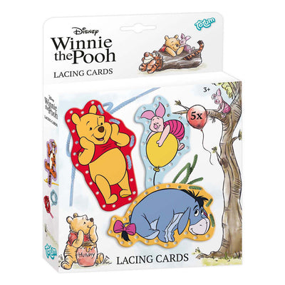 Creative craft group totum winnie de poeh rijgkaarten incl. veters - 5st.