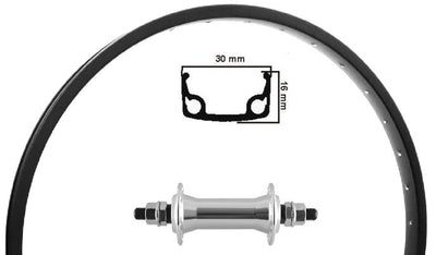 Kgs voorwiel 26 (47-559) zwart zwart leenfiets rvs spaak