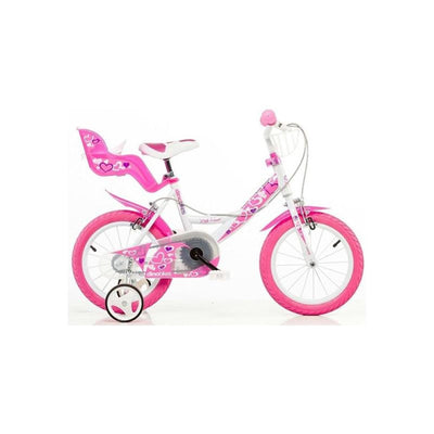 Dino Little Heart 16 Inch 31 cm Meisjes Knijprem Wit Roze