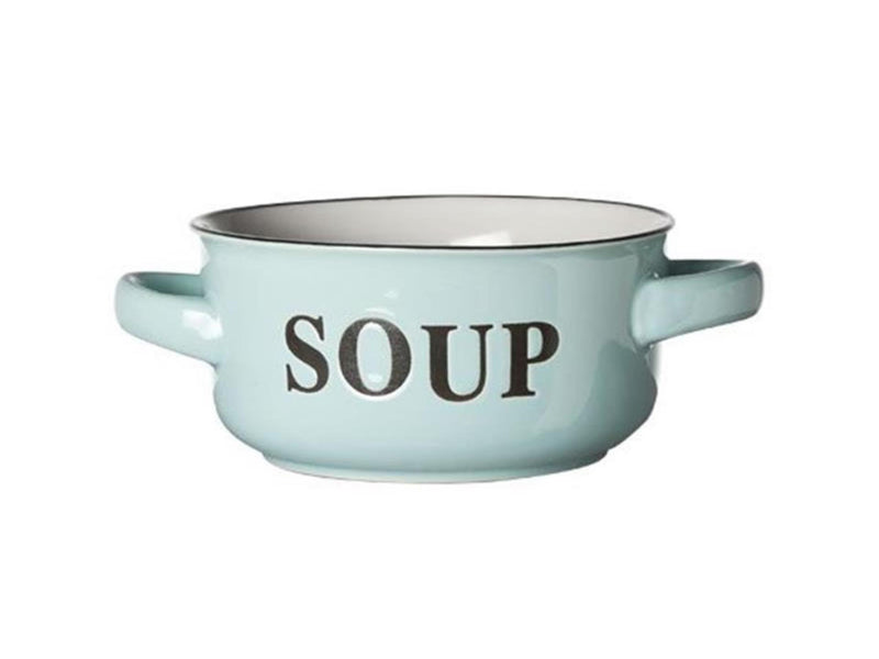 Cosy trendy soepkom 'soup' ø13,5xh6,5cm met grepen