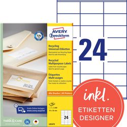 Multifunctionele etiketten avery zweckform lr3475 100x24mm