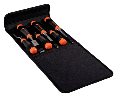 Bahco 434-s6-pp 6-dlg ergonomische beitelset in polyester houder | 434-s6-pp