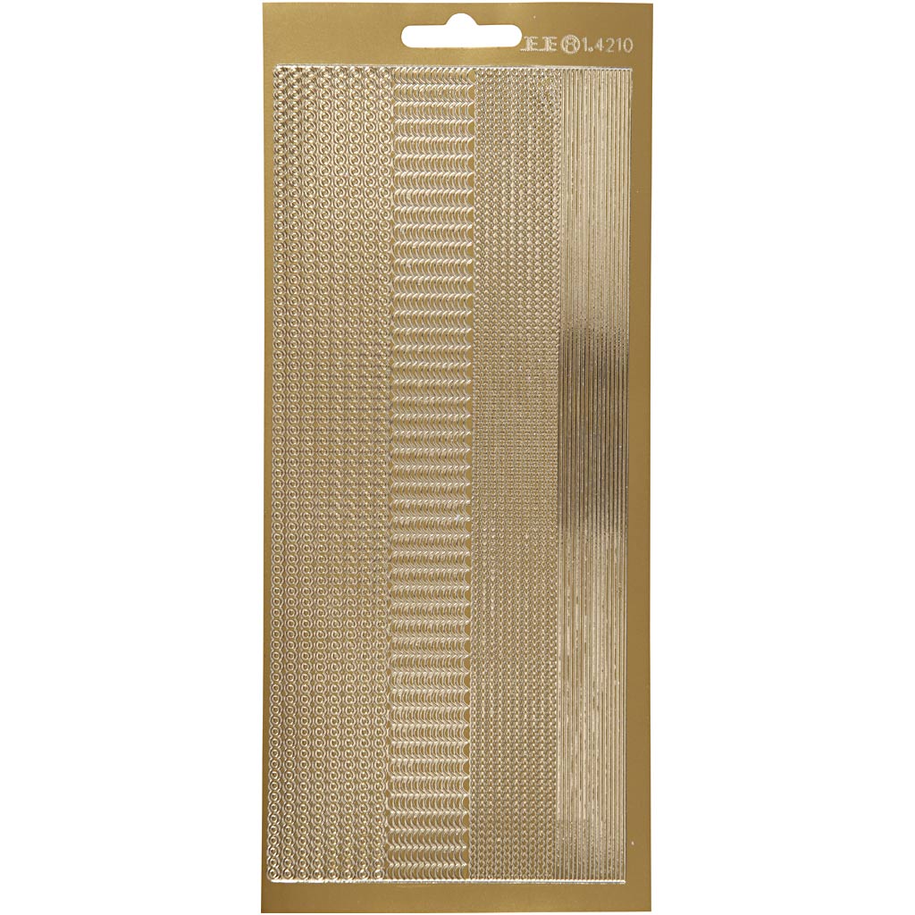 Stickers, randen, vel 10x23 cm, goud, 1 vel