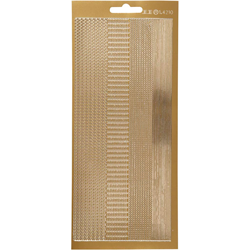 Stickers, randen, vel 10x23 cm, goud, 1 vel