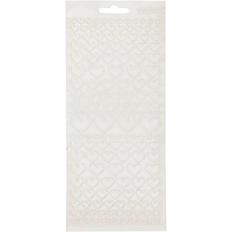 Stickers, harten, vel 10x23 cm, transparant, 1 vel