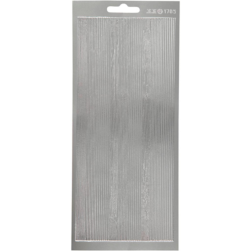 Stickers, randen, vel 10x23 cm, zilver, 1 vel