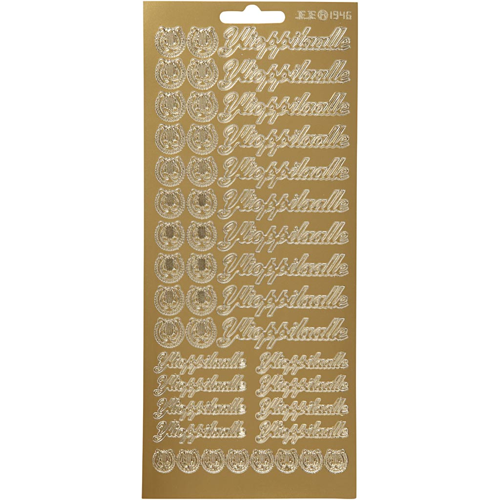 Stickers, ylioppilaalle, vel 10x23 cm, goud, 1 vel