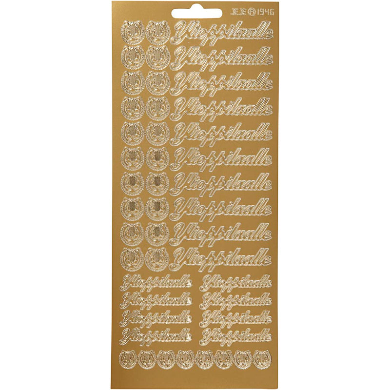 Stickers, ylioppilaalle, vel 10x23 cm, goud, 1 vel