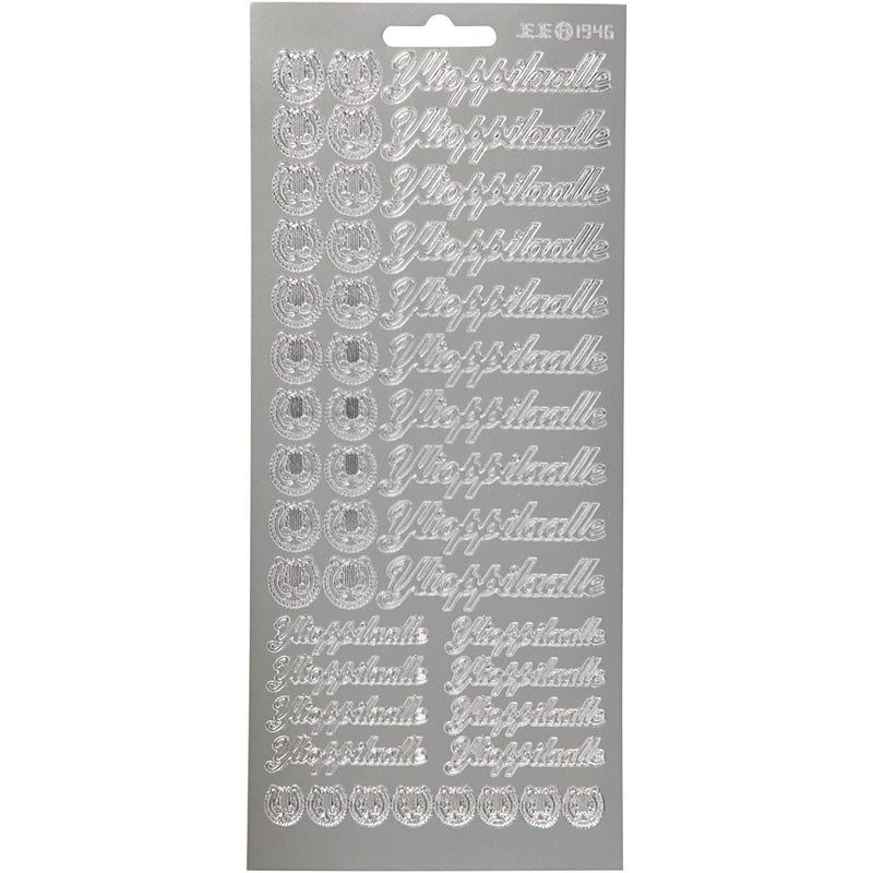 Stickers, ylioppilaalle, vel 10x23 cm, zilver, 1 vel