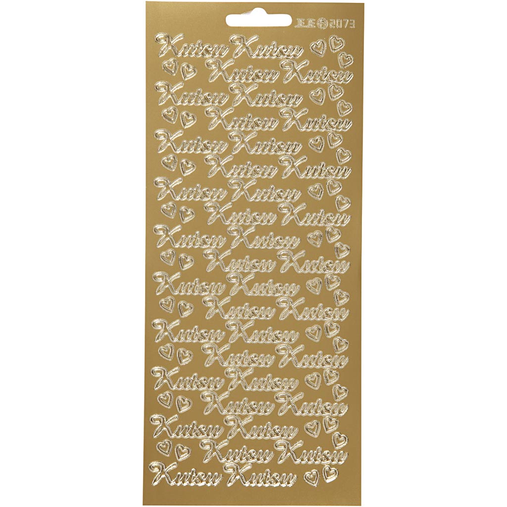 Stickers, kutsu, vel 10x23 cm, goud, 1 vel