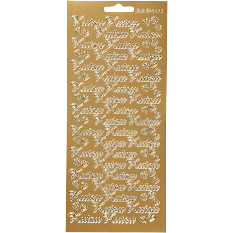 Stickers, kutsu, vel 10x23 cm, goud, 1 vel