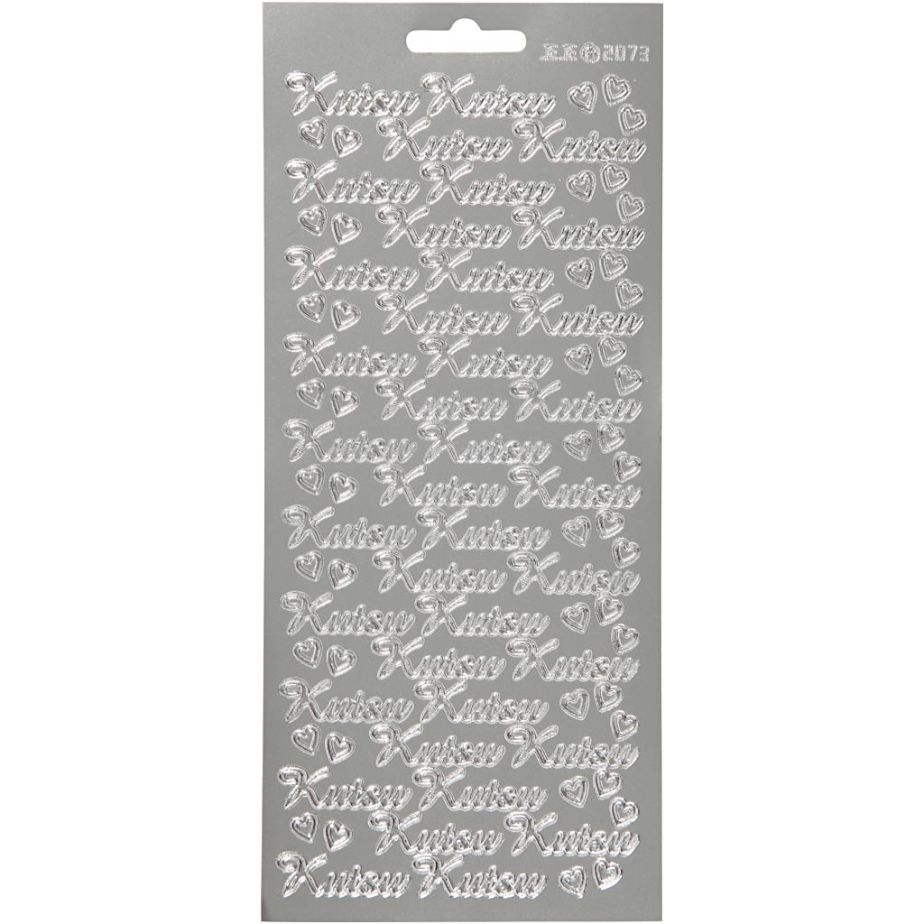 Stickers, kutsu, vel 10x23 cm, zilver, 1 vel