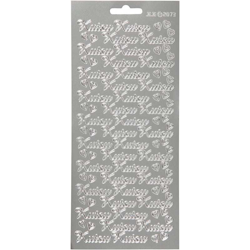 Stickers, kutsu, vel 10x23 cm, zilver, 1 vel