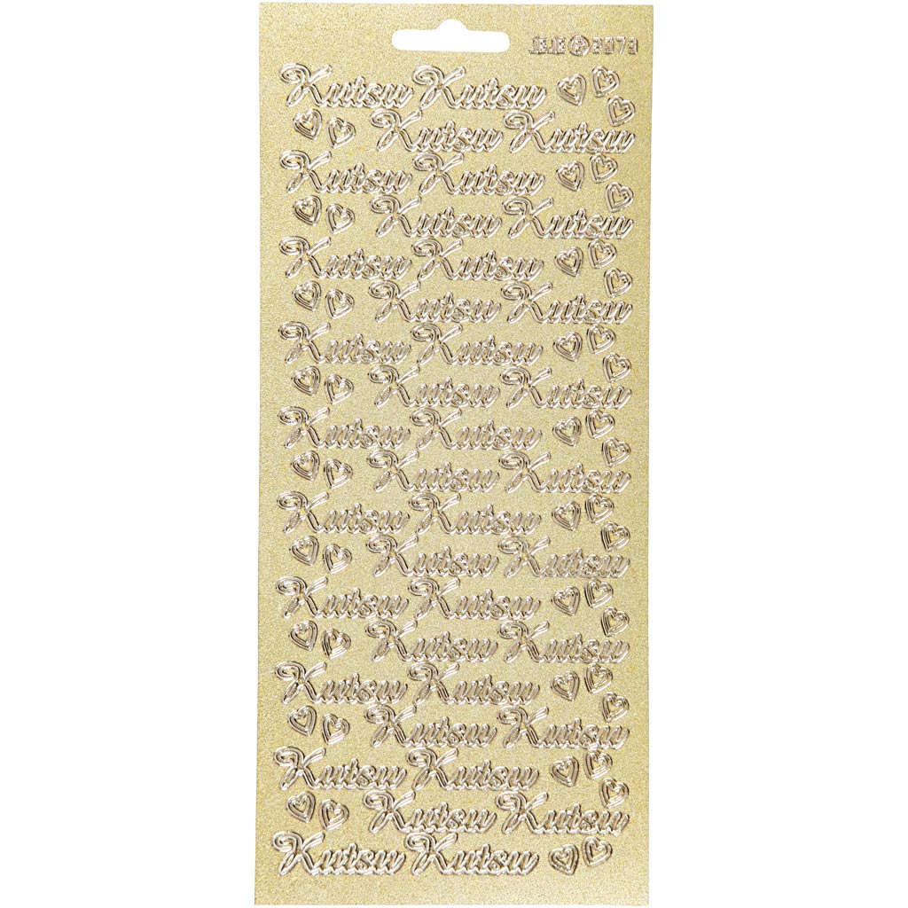 Stickers, kutsu, vel 10x23 cm, goud, 1 vel