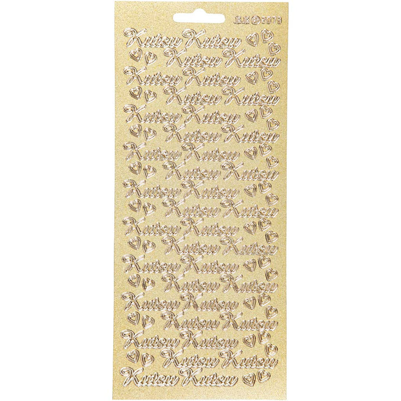 Stickers, kutsu, vel 10x23 cm, goud, 1 vel