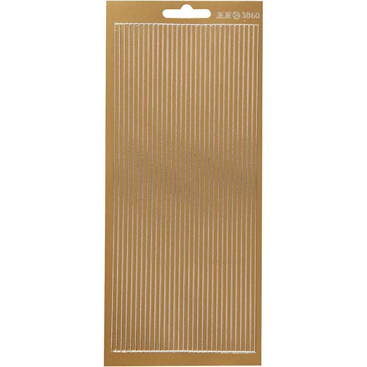 Stickers, randen, vel 10x23 cm, goud, 1 vel