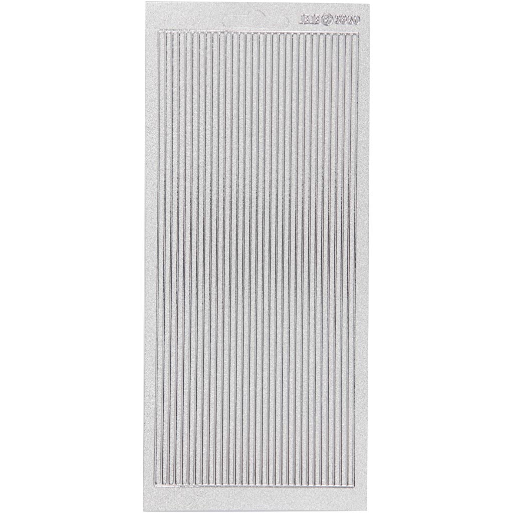 Stickers, randen, vel 10x23 cm, zilver, 1 vel