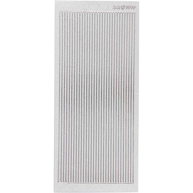 Stickers, randen, vel 10x23 cm, zilver, 1 vel