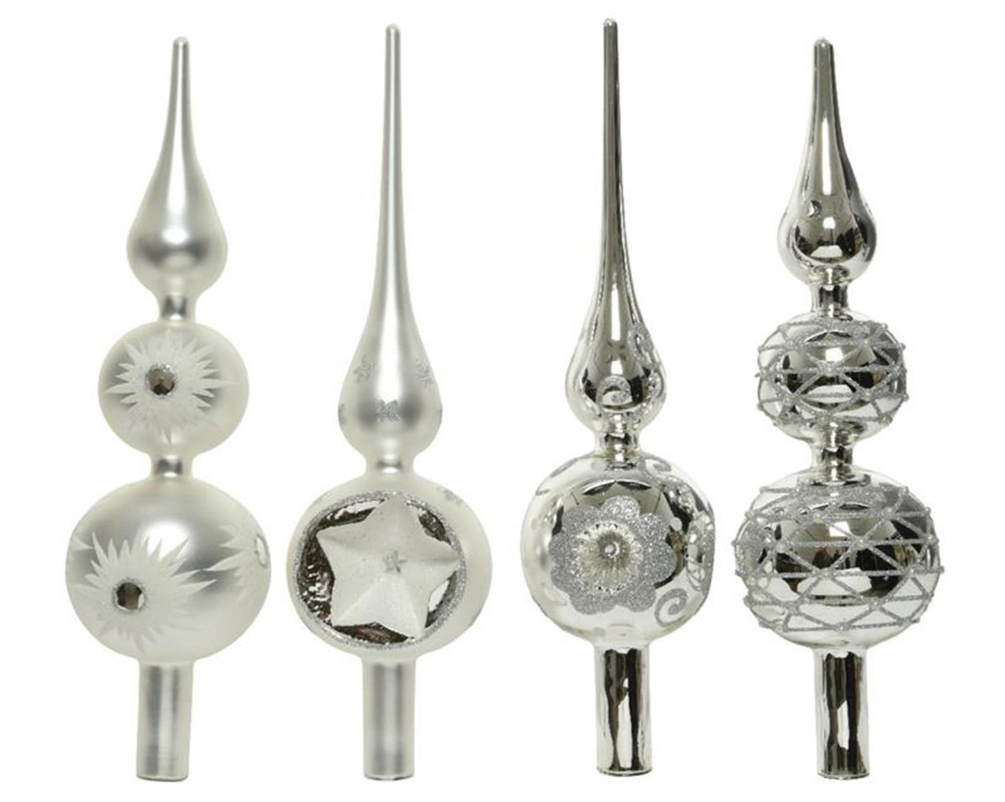 Decoris piek glas zilver 31cm