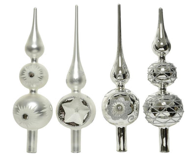 Decoris piek glas zilver 31cm