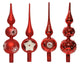 Decoris piek van glas in kerstrood rood dia8x31cm