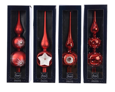 Decoris piek glas kerstrood 31cm