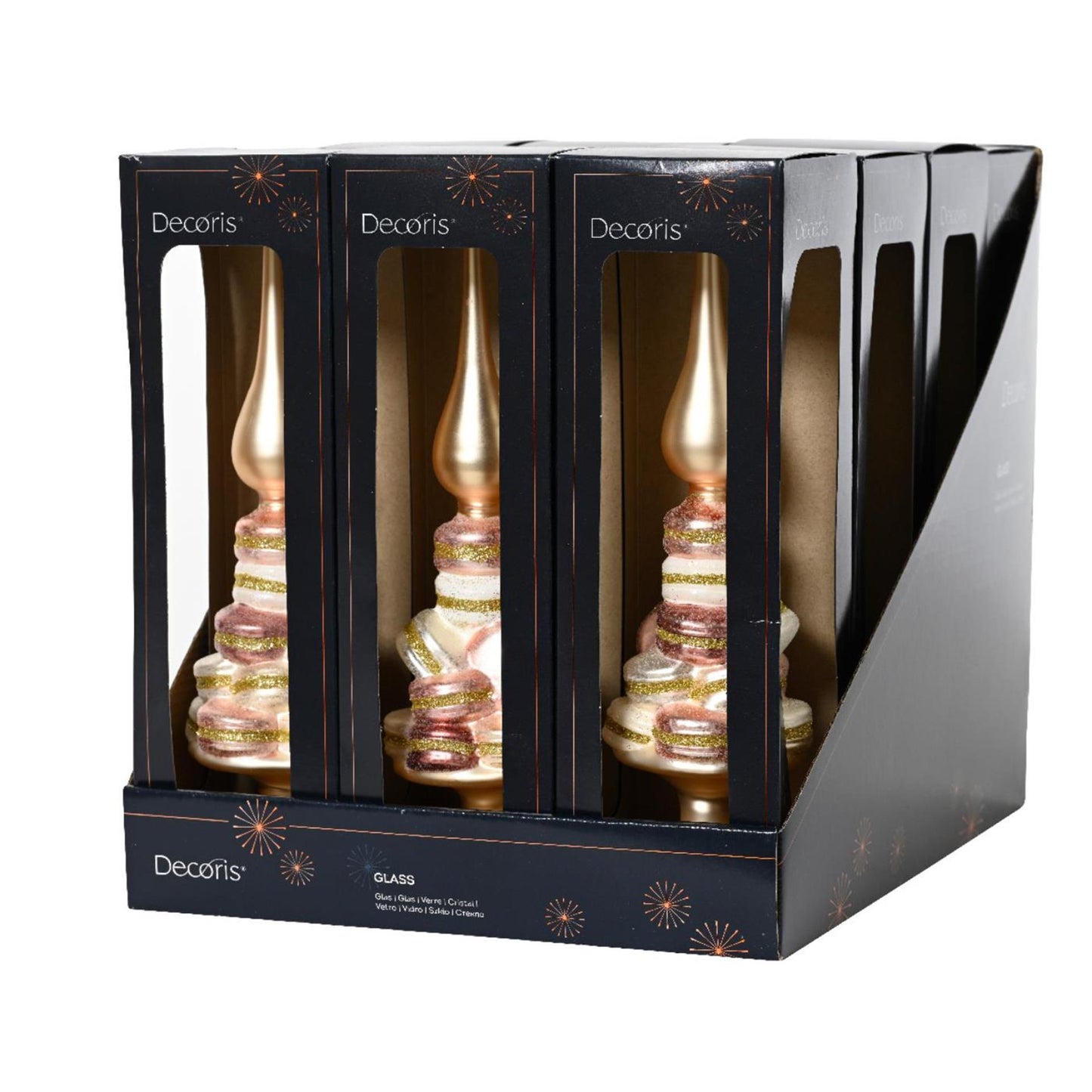 Decoris piek met macarons glas ø8xh29,5cm