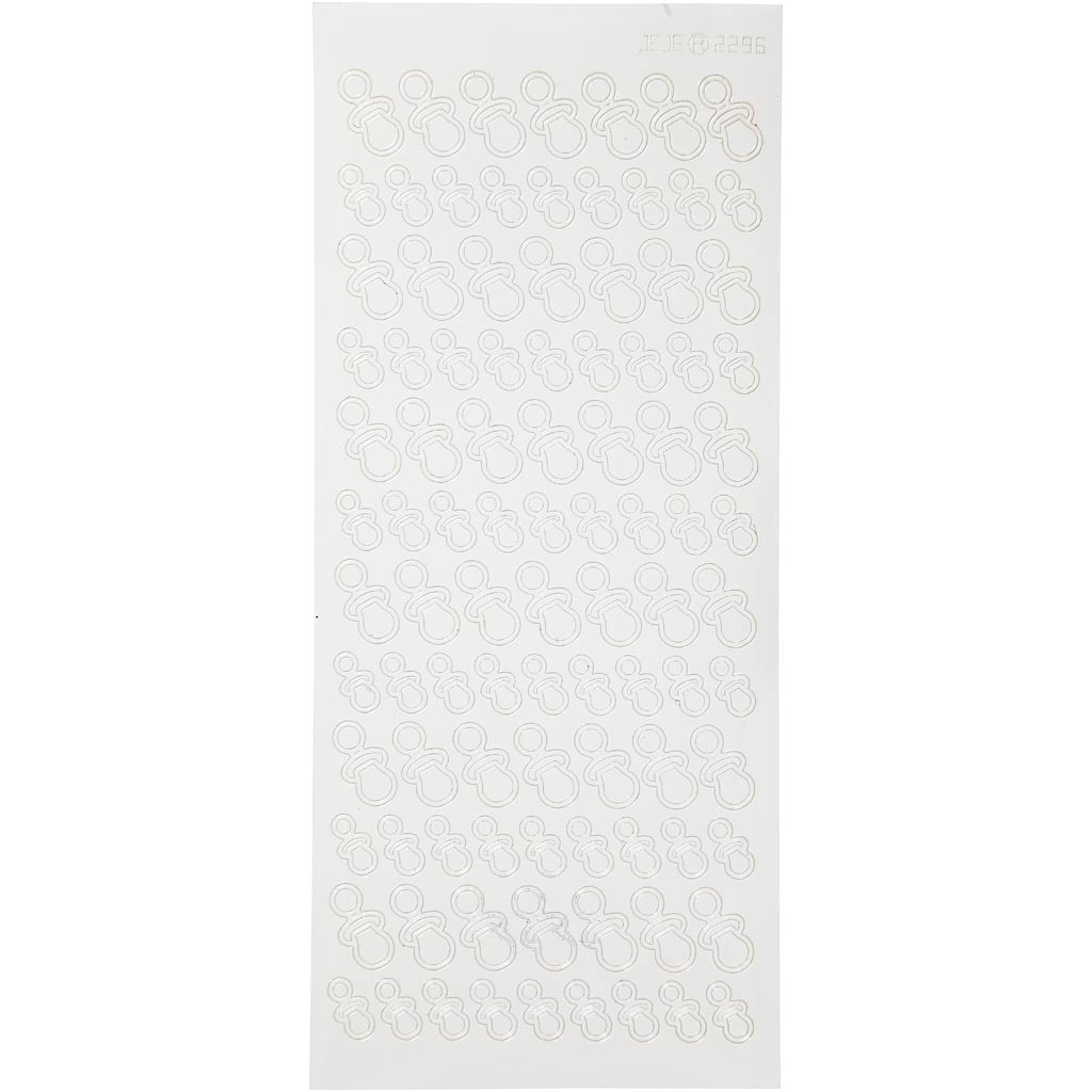 Stickers, dummies, vel 10x23 cm, wit, 1 vel