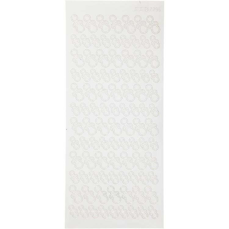 Stickers, dummies, vel 10x23 cm, wit, 1 vel