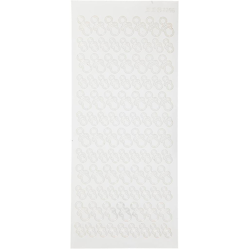 Stickers, dummies, vel 10x23 cm, wit, 1 vel