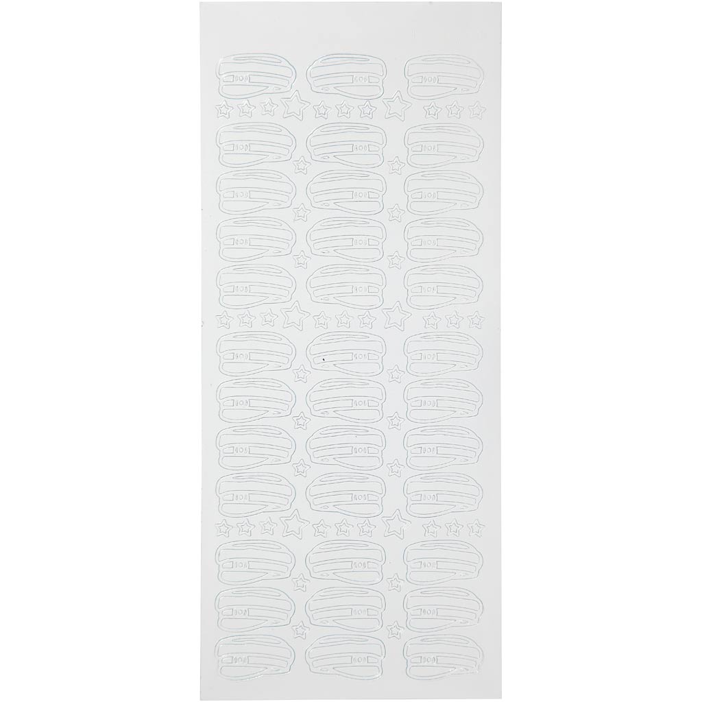 Stickers, student's cap, vel 10x23 cm, wit, 1 vel