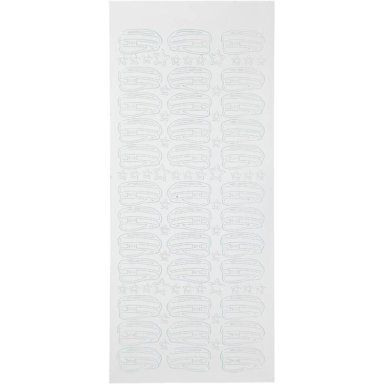 Stickers, student's cap, vel 10x23 cm, wit, 1 vel