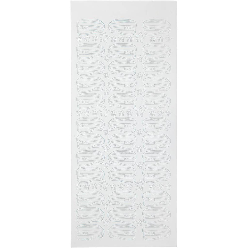 Stickers, student's cap, vel 10x23 cm, wit, 1 vel