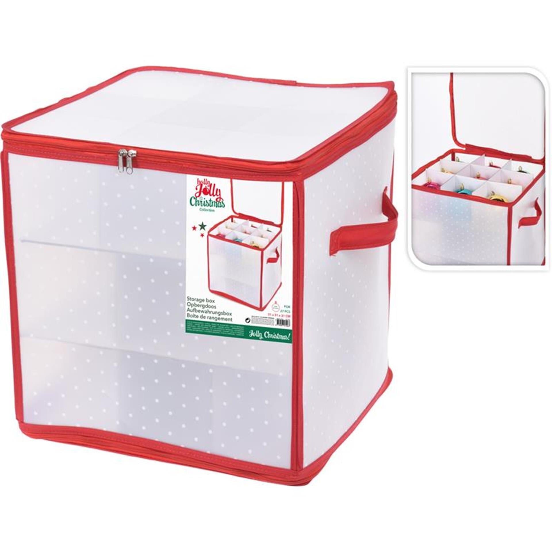 Home styling opbergdoos voor kerstballen 27-vaks 31x31x31cm