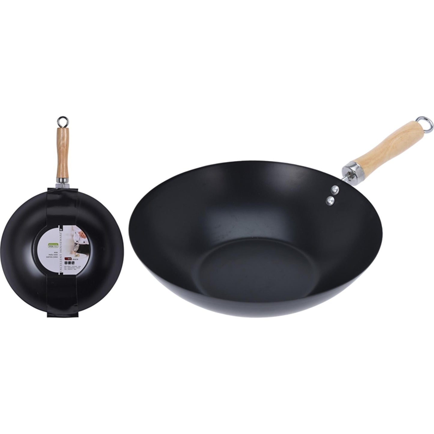Excellent houseware wok ø30cm non stick zwart
