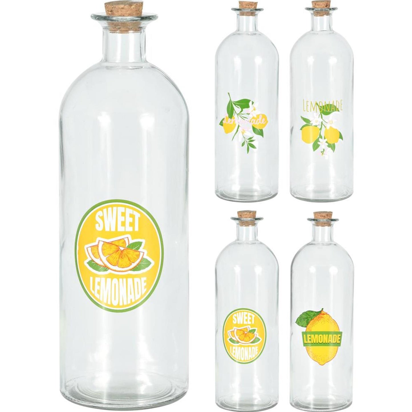 Excellent houseware fles glas met dop kurk 1l fles glas met dop kurk 1l