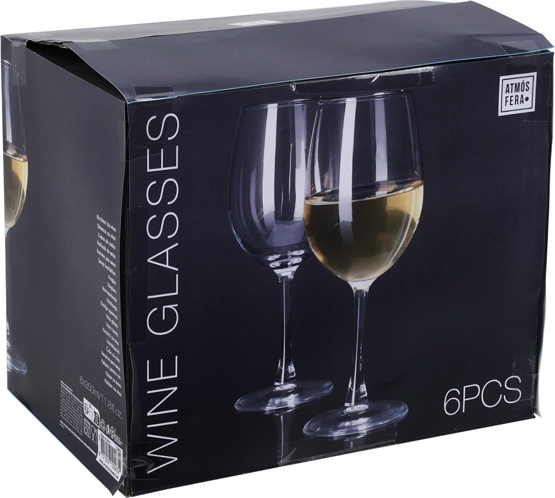 Atmos fera wijnglazenset witte wijn 6-delig 350ml ø6xh20,5cm