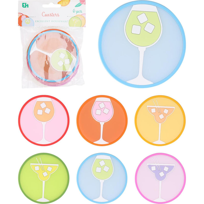 Excellent houseware onderzetter set van 6 stuks cocktailglas