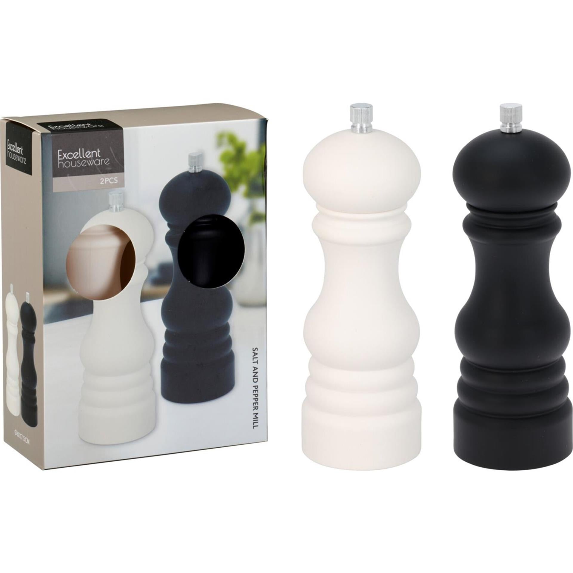 Excellent houseware peper-en zout set zwart wit