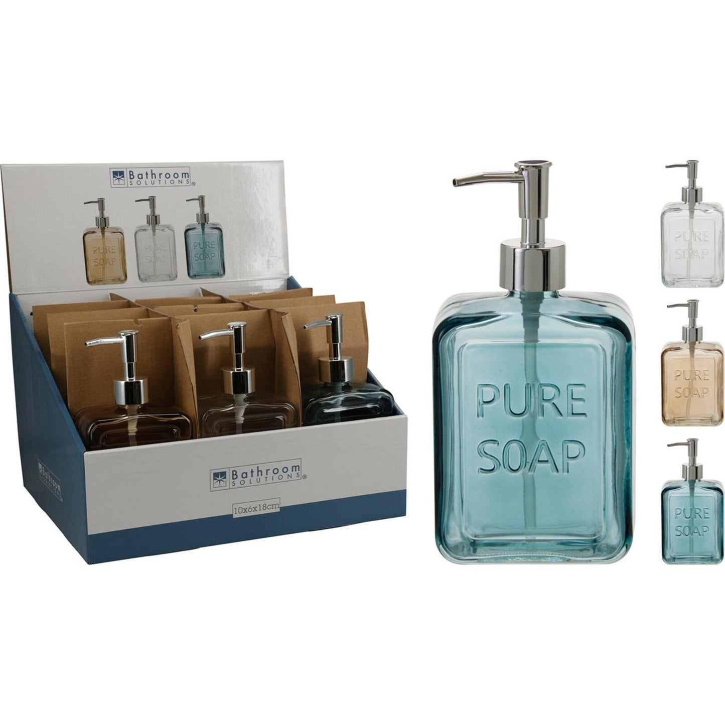 Bathroom solutions zeepdispenser glas 500ml 3ass