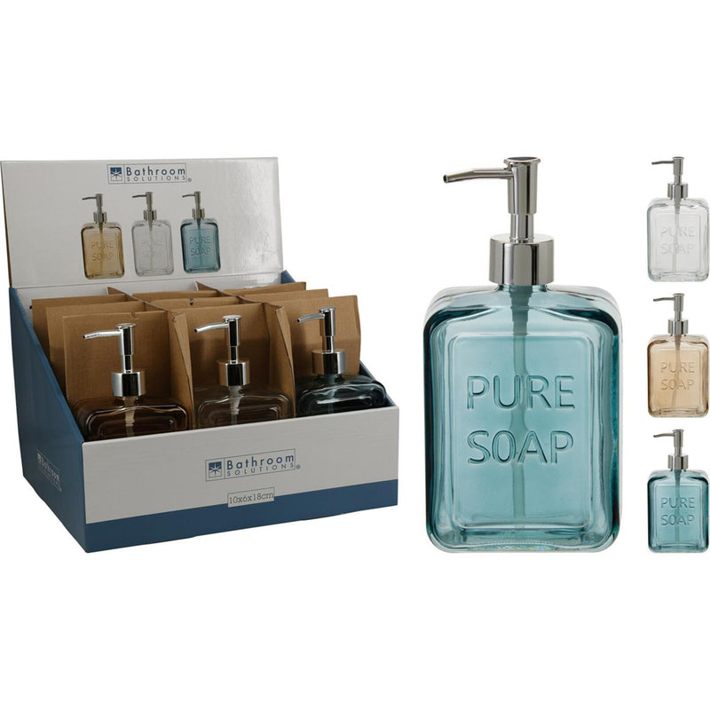 Bathroom solutions zeepdispenser glas 500ml met tekst